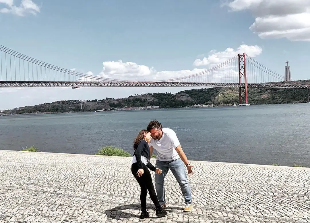 César Mourão com a filha, Mariana