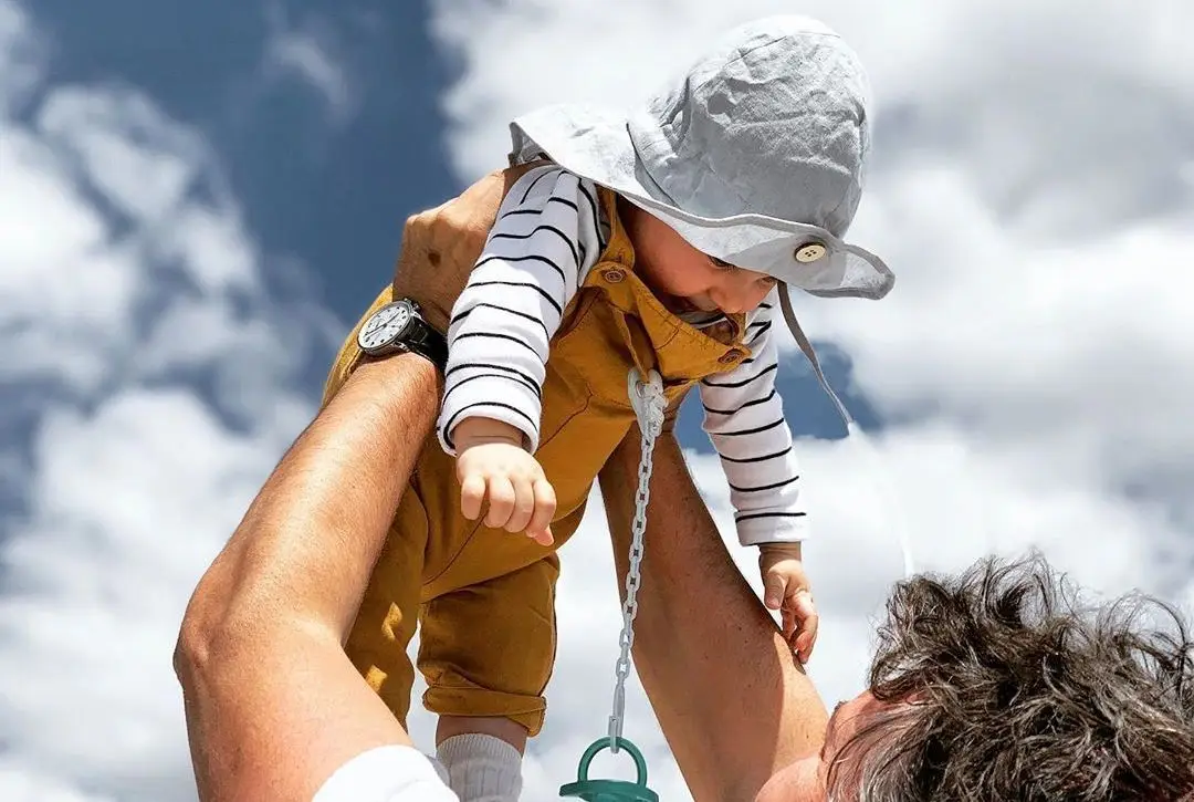César Mourão com o filho, Martim
