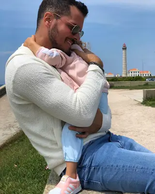 Mickael Carreira com a filha, Beatriz