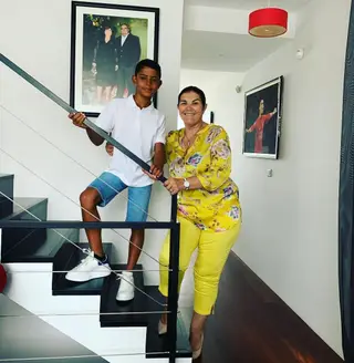 Dolores Aveiro com o neto, Cristiano