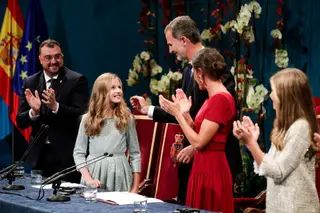 Felipe e Letizia com as filhas, Leonor e Sofía