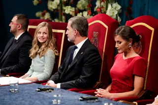 A princesa Leonor com os pais, Felipe VI e Letizia