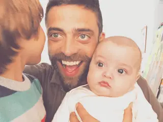 Diogo Amaral com os filhos, Mateus e Oliver