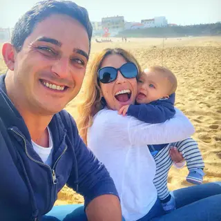 Manuel Melo com a companheira e o filho, Martim