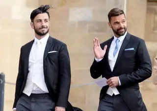 Jwan Josef e Ricky Martin no casamento de Meghan Markle e Harry de Inglaterra, em maio de 2018