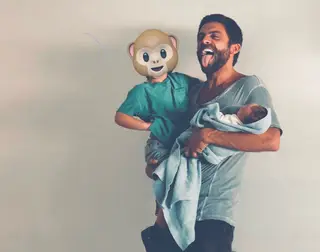 Diogo Amaral com os dois filhos, Mateus e Oliver