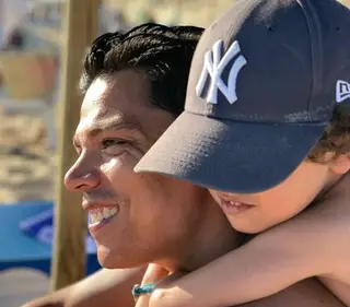 Vasco Palmeirim com o filho mais velho, Tomás