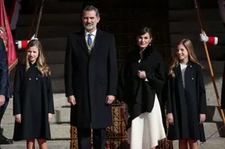 Os reis de Espanha com as filhas, Leonor e Sofía