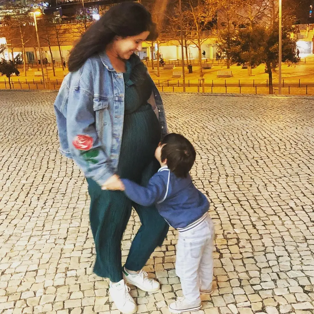 Maria Pitta Paixão com o filho, Duarte