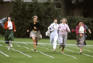 Princesa Diana a fazer uma maratona em 1991