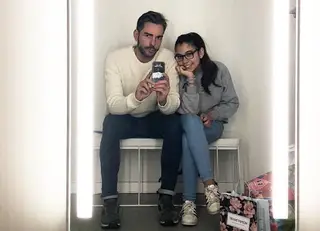 Cláudio Ramos com a filha, Leonor