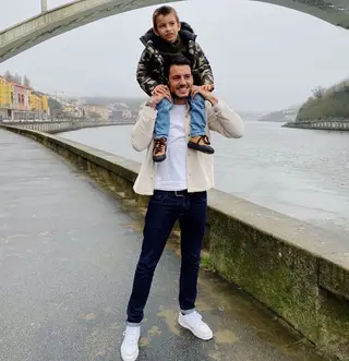 Ruben Rua com o afilhado, Gabriel