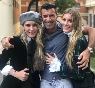 Luís Figo com as filhas mais velha, Daniela e Martina
