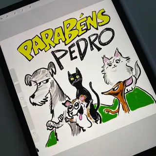 O desenho da cobertura do bolo de aniversário de Pedro Markl