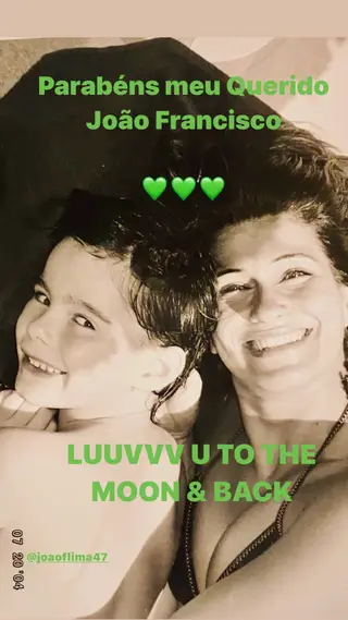 Liliana Campos com o afilhado João Francisco