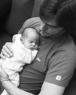 Cláudio Ramos com a filha, Leonor