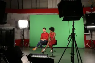 Mariama Barbosa no programa 'Tesouras e Tesouros', com Jorge Corrula
