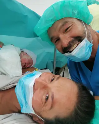 A primeira fotografia de Simone, a filha de Iolanda Laranjeiro e Marcantonio del Carlo