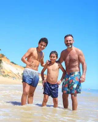 Rui Unas com os filhos, André e Rafael