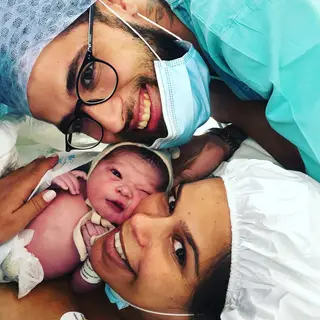 Diana Baía Pinto e Ricardo Silva Menezes com o filho, Vicente