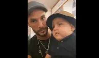 Pedro Barroso com o afilhado Périto