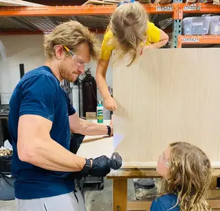 David Paul Olsen com os filhos