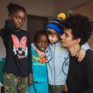 Luís Borges com os filhos, Lurdes, Eduardo e Bernardo