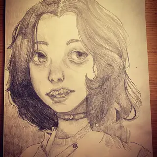 Autorretrato feito feito por Inês, a filha mais velha de Manuel Marques