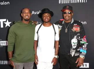 Bobby Brown com os filhos, Landom e Bobby Bown Jr.