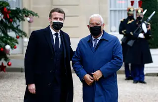 Emmanuel Macron com António Costa