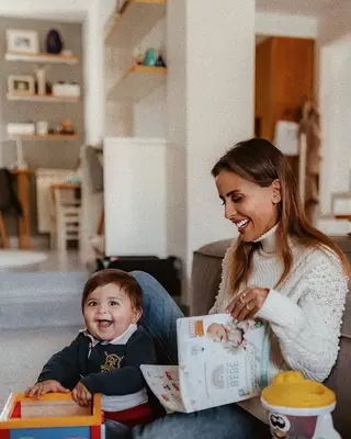 Carolina Patrocínio com o filho mais novo, Eduardo