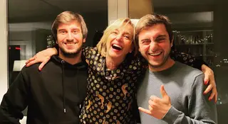 Manuela Couto com os filhos, Manuel e João Pedro Terrinha