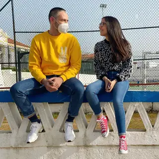 Cláudio Ramos com a filha, Leonor