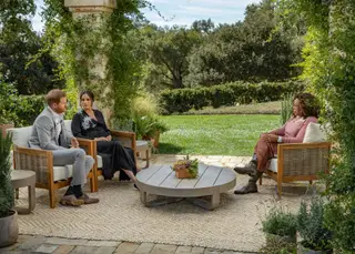 Meghan Markle e Harry com Oprah Winfrey