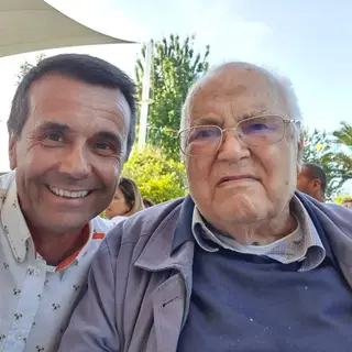 Jorge Gabriel com o pai, o Sr. Albano, como carinhosamente o tratava