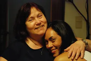 Débora Monteiro com a mãe