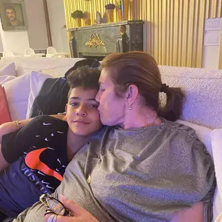 Dolores Aveiro com o pequeno Cristiano