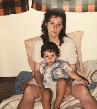 Maria João Abreu com o filho mais velho, Miguel