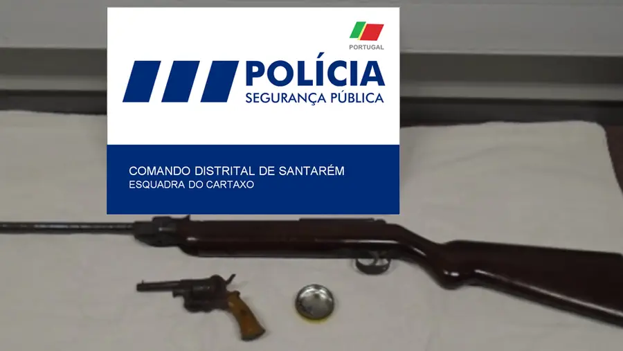 Revolver e pressão de ar apreendidos no Cartaxo Revolver e pressão de ar apreendidos no Cartaxo