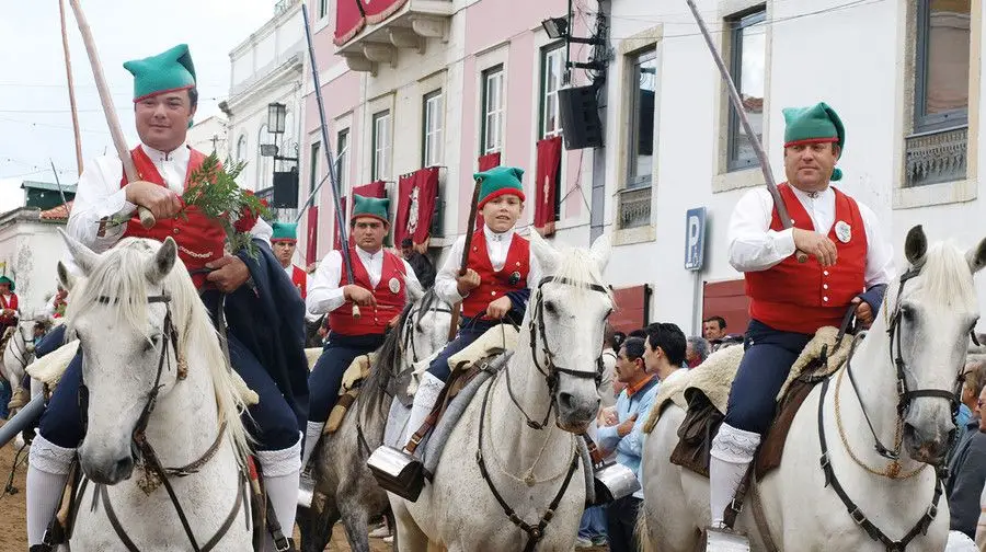 Feira de Maio com toiros e campinos em destaque Feira de Maio com toiros e campinos em destaque