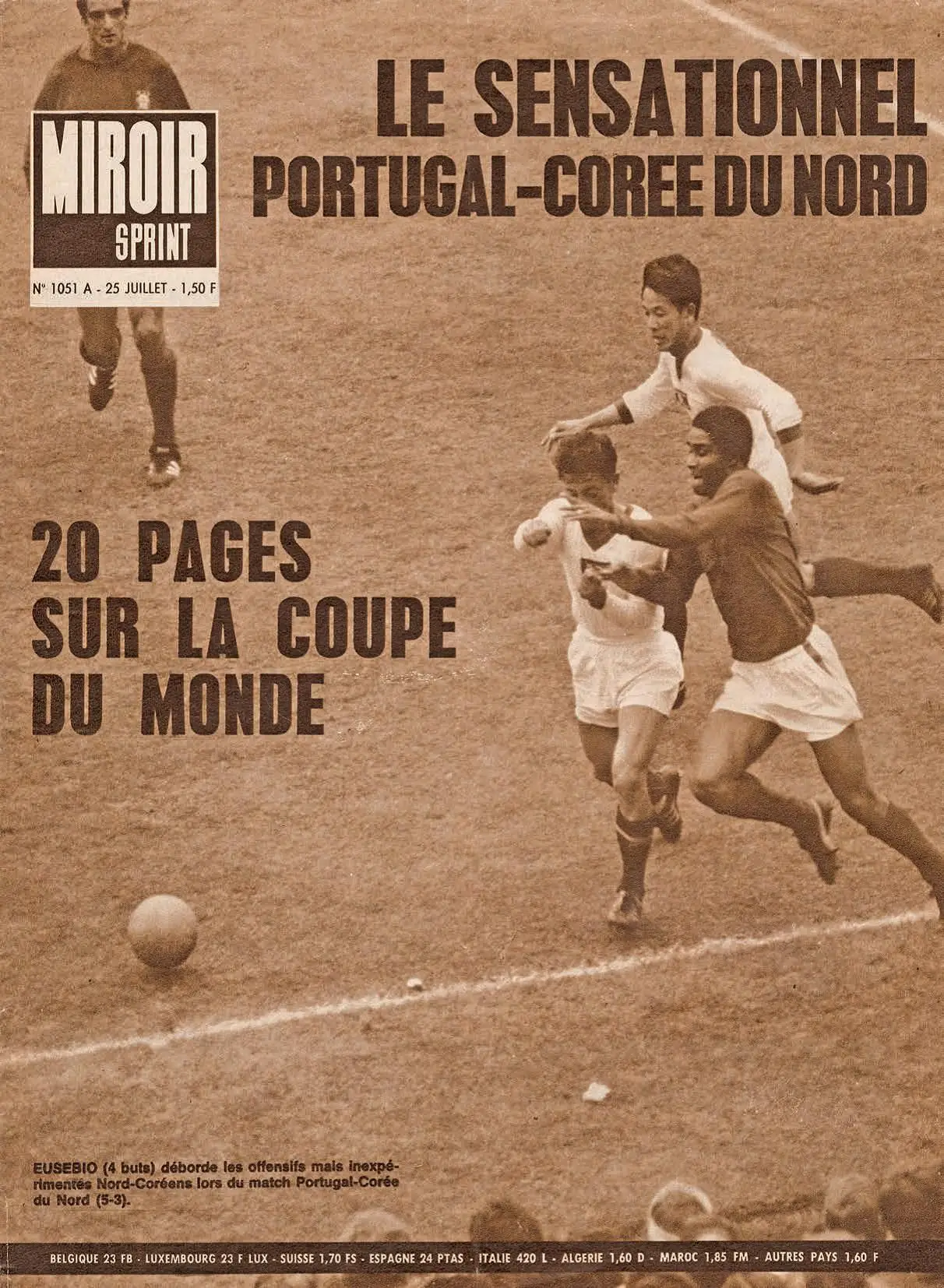 VITÓRIA CONTRA A COREIA. Miroir Sprint, 25 de julho de 1966