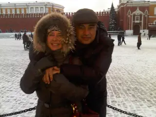 José Couceiro com a mulher, Clara, em Moscovo