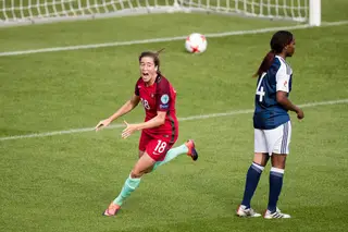 O nome da alentejana Carolina Mendes irá ficar para a história: marcou o primeiro golo da seleção feminina numa fase final
