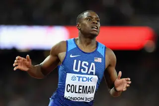 Com 9.82, Coleman chegou à final dos 100 metros como o homem mais rápido do ano.