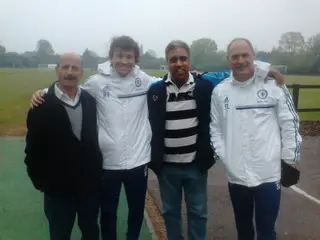 No centro de treinos do Chelsea, com Rui Faria e Silvino