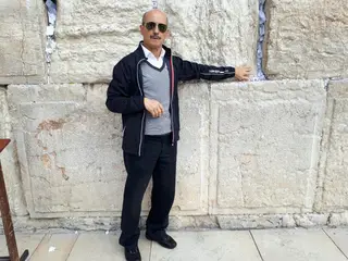 Junto ao Muro das Lamentações, em Israel. Esteve com Lito Vidigal a treinar o Maccabi Tel Aviv