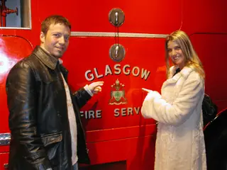 Jorge Cadete com a cantora Nicole, numa visita a Glasgow