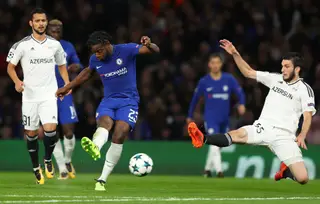 FK Qarabag no jogo contra o Chelsea, na fase de grupos da UEFA Champions League.