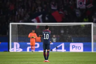 Neymar durante o PSG-Anderlecht, para a Liga dos Campeões