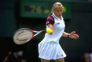 Dokic com 16 anos, no dia em que eliminou a então n.º 1 mundial Martina Hingis em Wimbledon